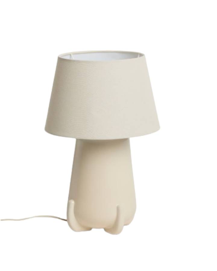 LAMPE DE TABLE ODRA EN CERAMIQUE ECRUE AVEC FINITION BRILLANT