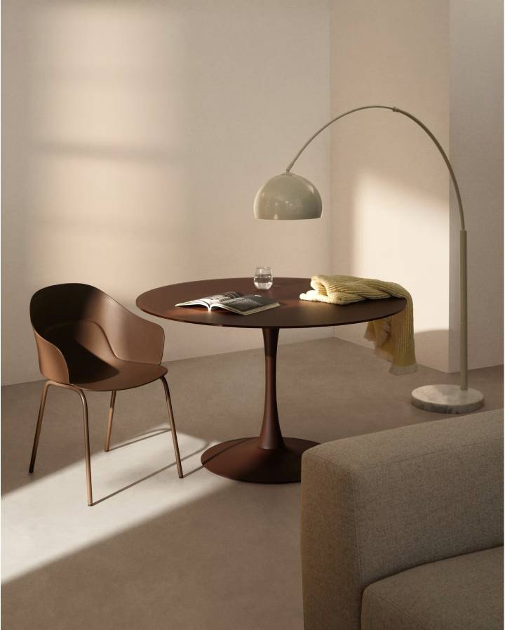 LAMPADAIRE MADALI EN ACIER AVEC FINITION BLANCHE ET MARBRE BLANC