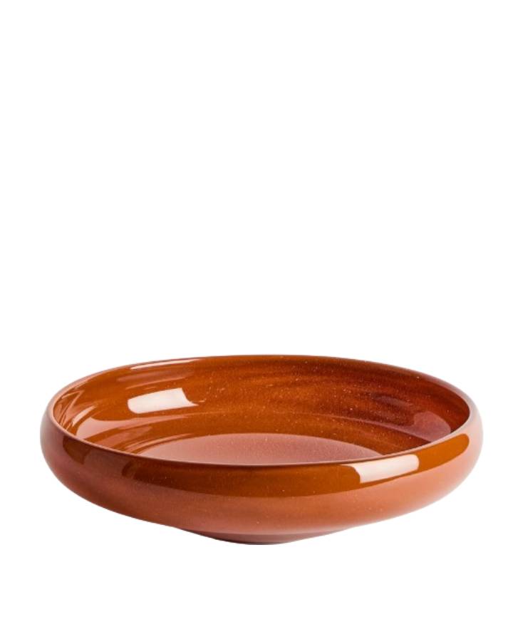 CENTRE DE TABLE DENUO EN VERRE ROUGE 34 CM