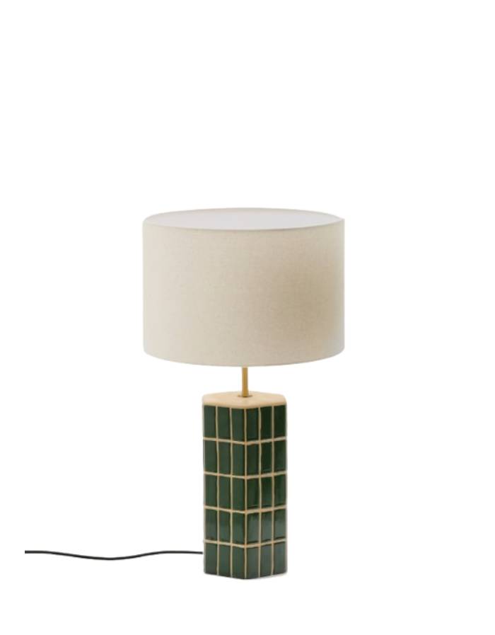 LAMPE DE TABLE RUE EN CERAMIQUE VERTE