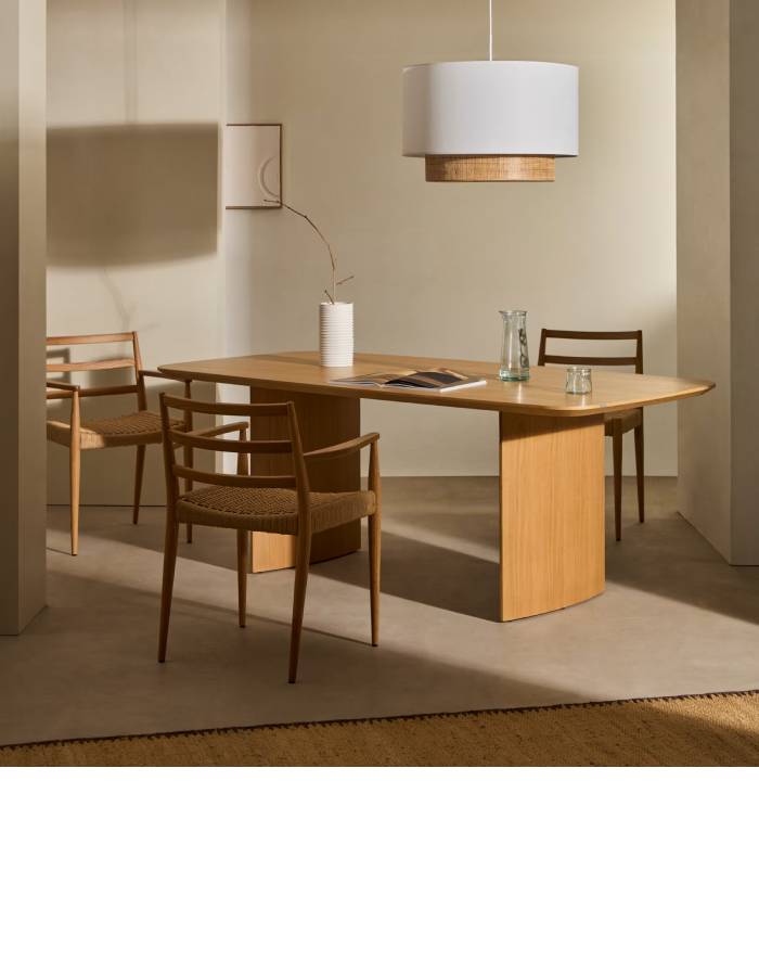 TABLE LITTO EN PLACAGE DE CHENE 200 X 100 CM