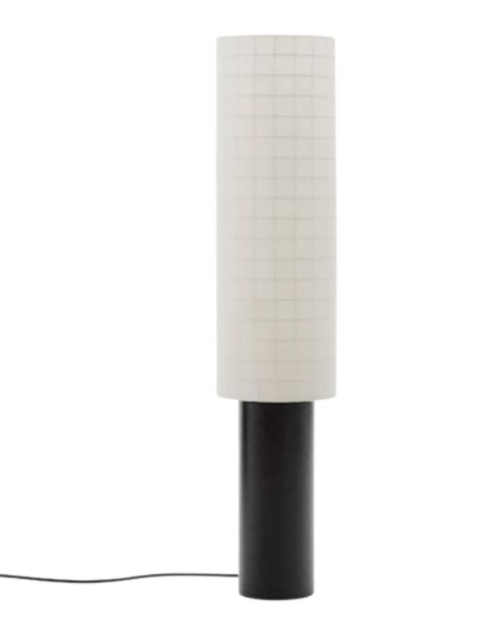 LAMPADAIRE DULAN EN METAL NOIR ET ABAT-JOUR EN COTON