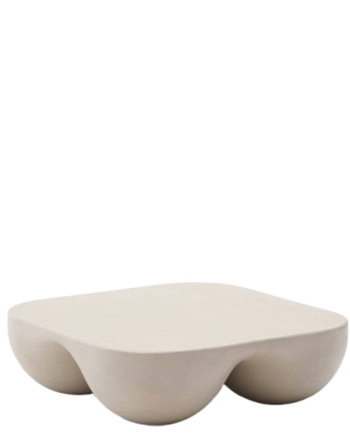 TABLE BASSE COLBA EN POLYSTONE 100 X 100 CM