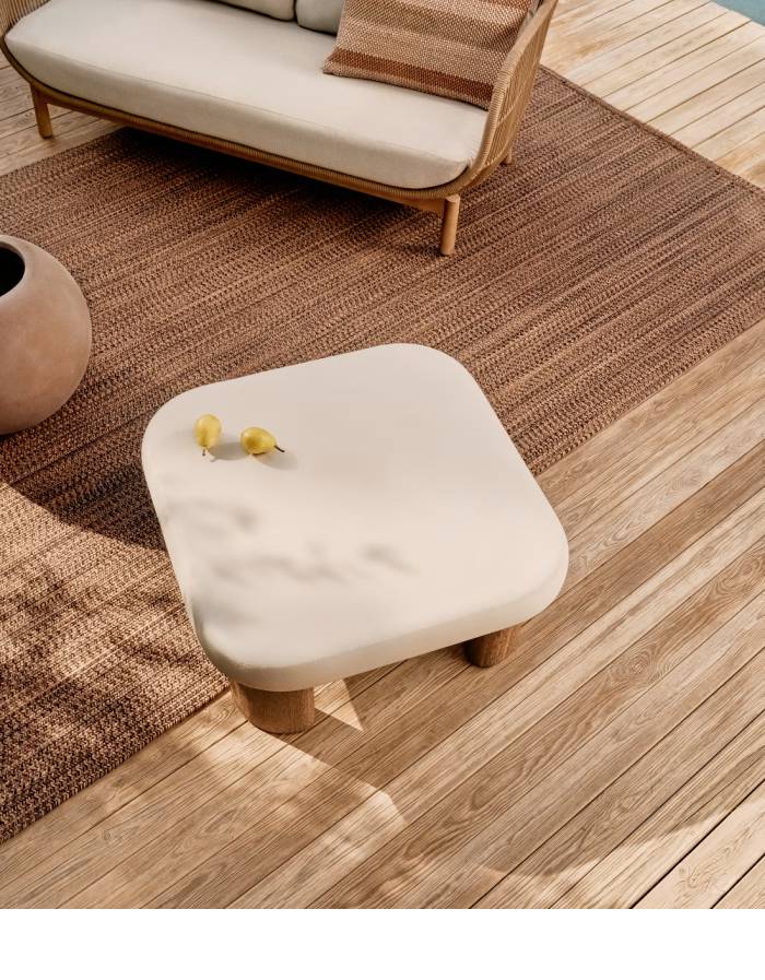 TABLE BASSE LABRA EN CIMENT ET BOIS D'ACACIA 80 X 80 CM FSC 100%