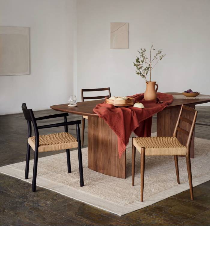 LITTO Table  à manger  en placage de noyer 240 x 100 cm