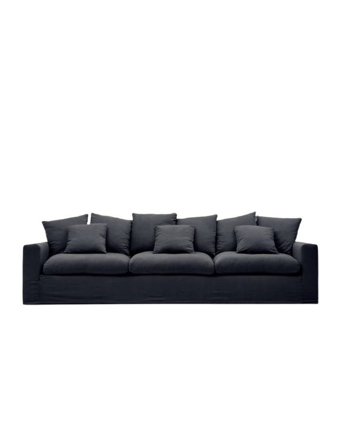 CANAPE DEHOUSSABLE NORA 4 PLACES AVEC COUSSINS EN LIN 3M40